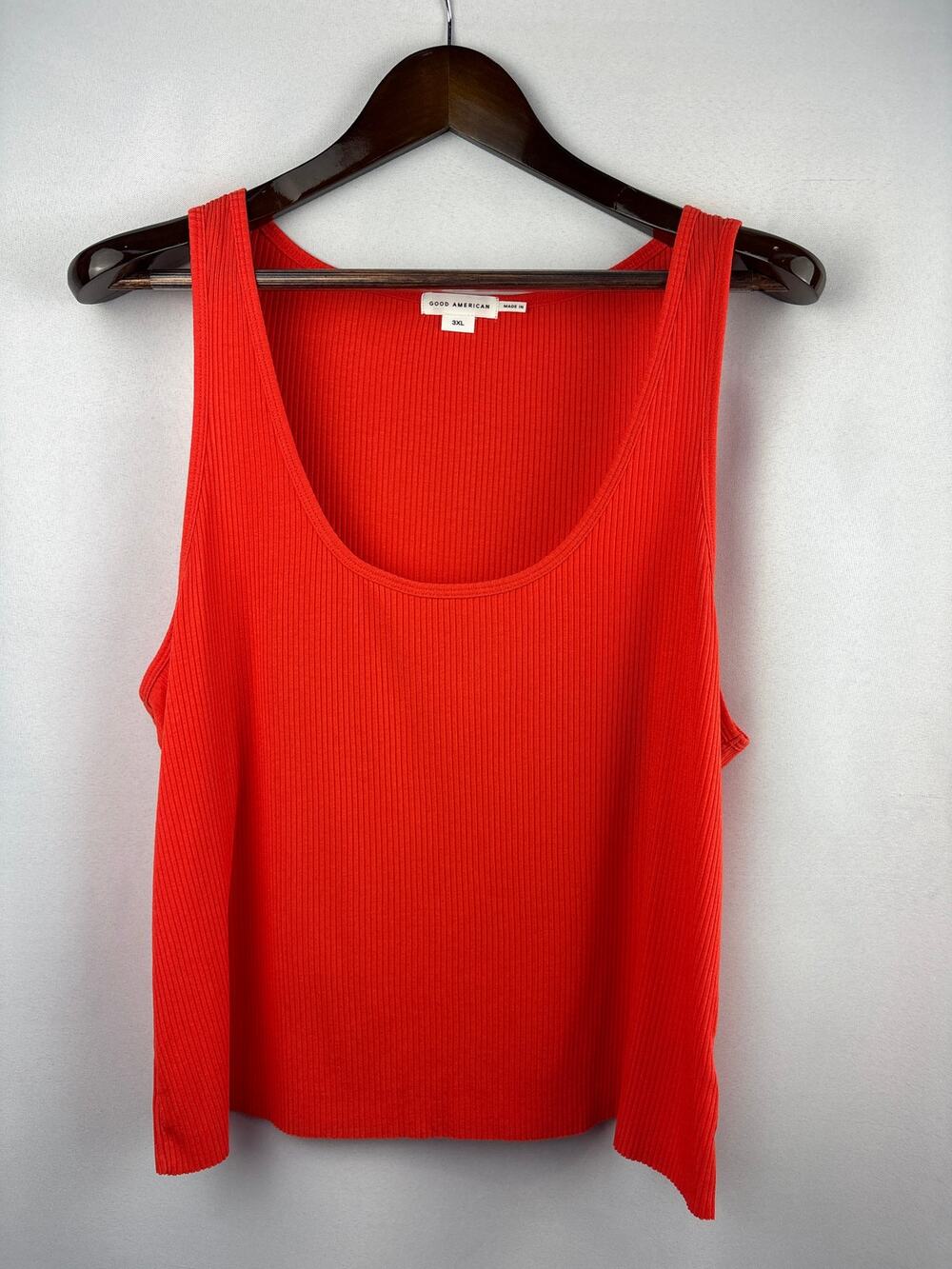 Women’s Good American Size 3X Bright Orange Ribbed Tank